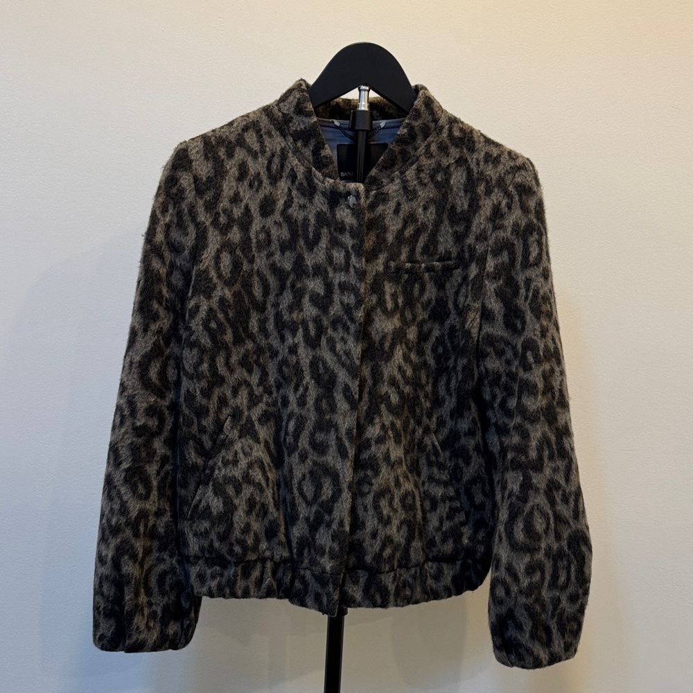 Banana Republic Leopard Print Bomber Jacket